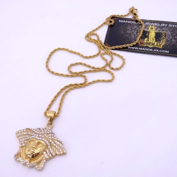 Gold Iced Out Mini Medusa Chain - Image 5