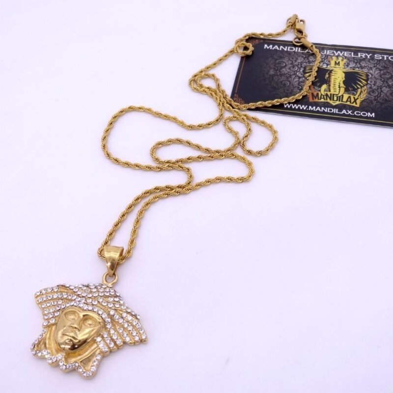 Gold Iced Out Mini Medusa Chain - Image 5