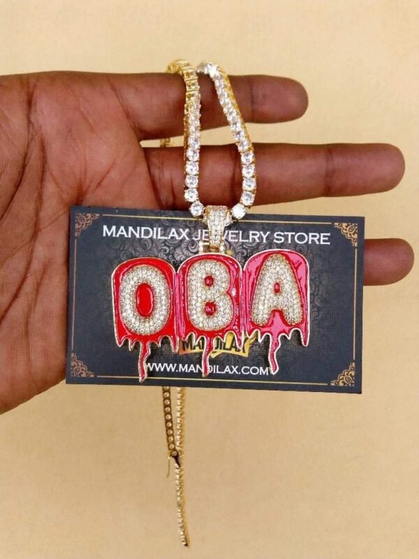 Red Board Custom Dripping Bubble Letter Chain - Image 2