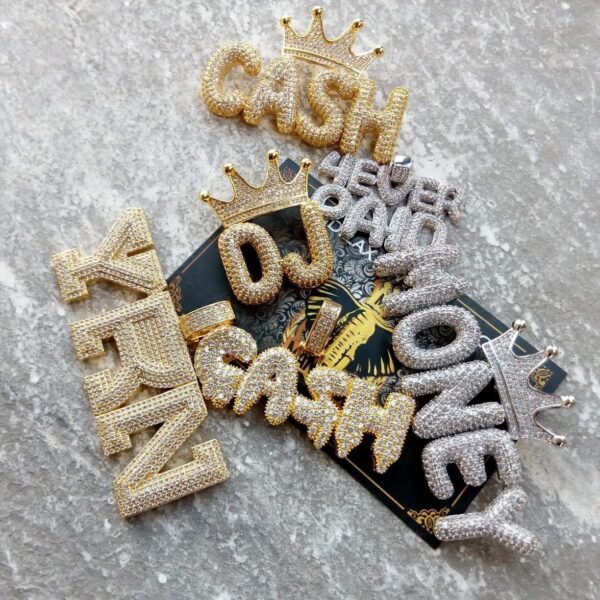 Royal Crown Customized Name Bubble Letter | Real Gold Plating - Image 7