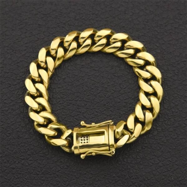 14mm Cuban Link with Iced Open Clasp Bracelet - Image 3