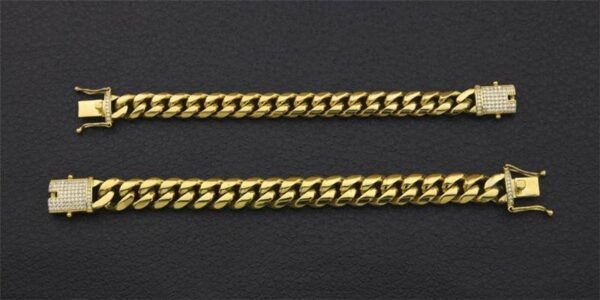 14mm Cuban Link with Iced Open Clasp Bracelet - Image 5
