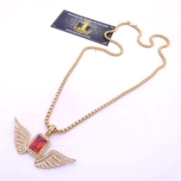 Red Ruby Angel Wings chain - Image 3