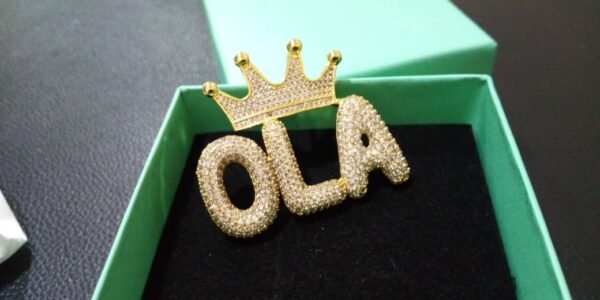 Royal Crown Customized Name Bubble Letter | Real Gold Plating - Image 9