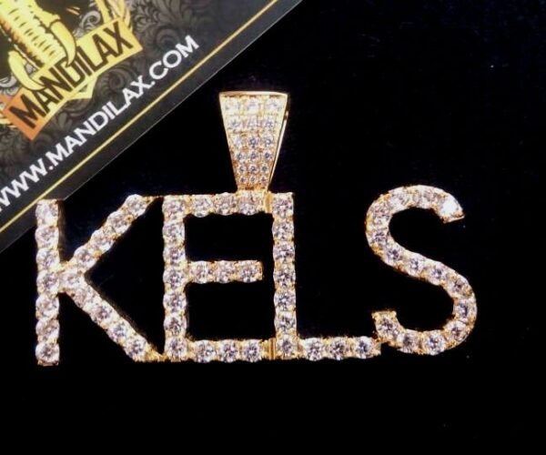 Customized Diamond Name Pendant with Tennis Chain - Image 6