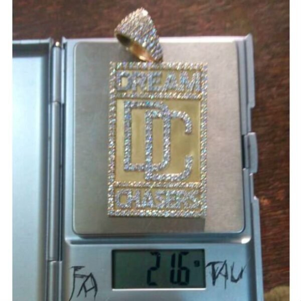 Original 18 Karat AU750 Iced Out Dreamchasers Pendant - Image 4