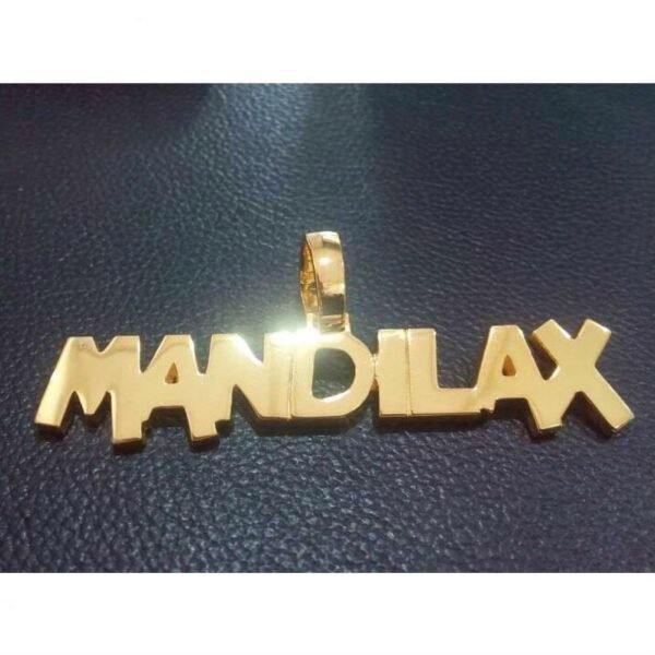 Custom Plain Non Iced Out Name Pendant in Futuristic Font