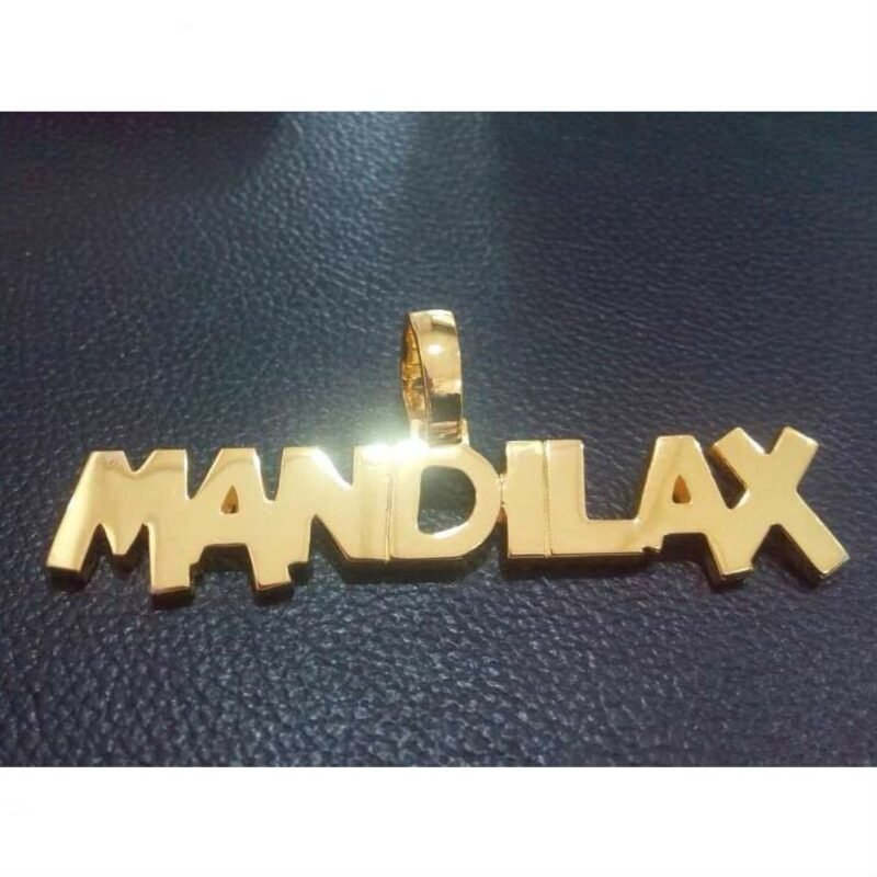 Custom Plain Non Iced Out Name Pendant in Futuristic Font