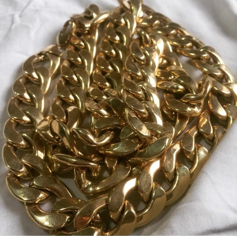 Original 18 Karat AU750 12/14mm Miami Cuban Link Chain - Image 2
