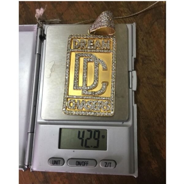 Original 18 Karat AU750 Iced Out Dreamchasers Pendant