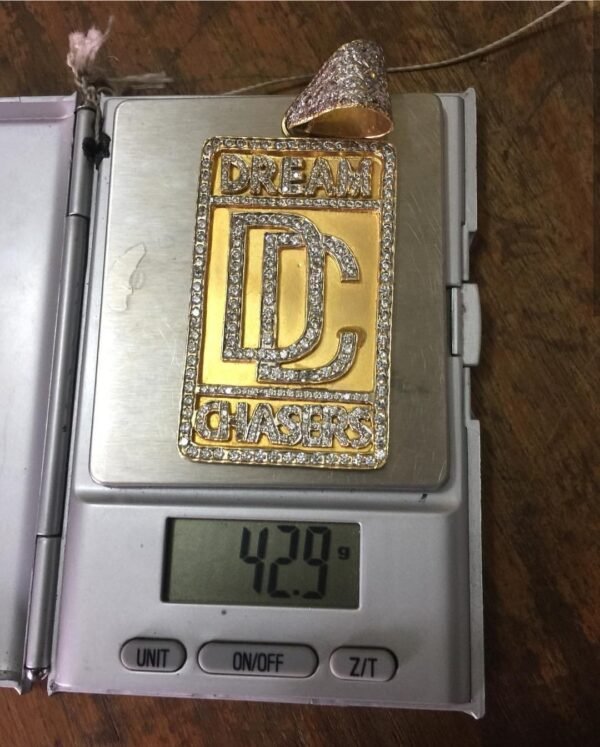 Original 18 Karat AU750 Iced Out Dreamchasers Pendant - Image 6