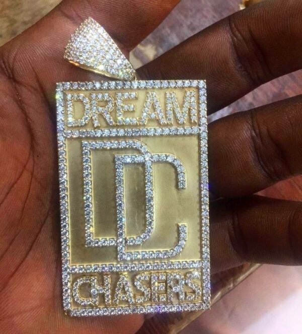 Original 18 Karat AU750 Iced Out Dreamchasers Pendant - Image 5