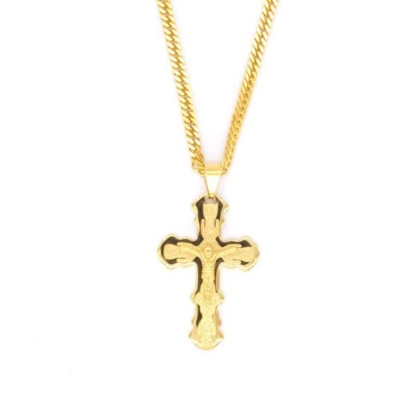 Gold Medium Jesus Crucifix Cuban Chain