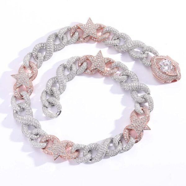 Two-tone Star Eye Buckle Cuban chain
