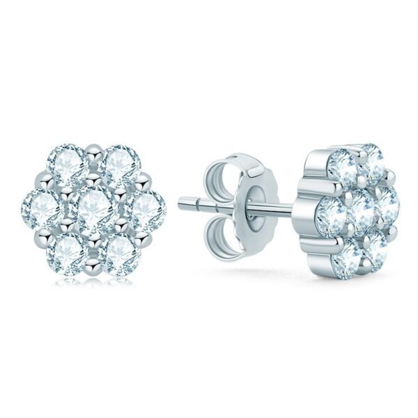 Polygon Claw VVS Moissanite Diamond Stud Earrings - Image 4