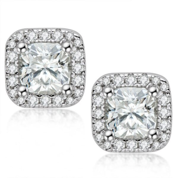 925 Sterling Silver Moissanite Diamond Earring
