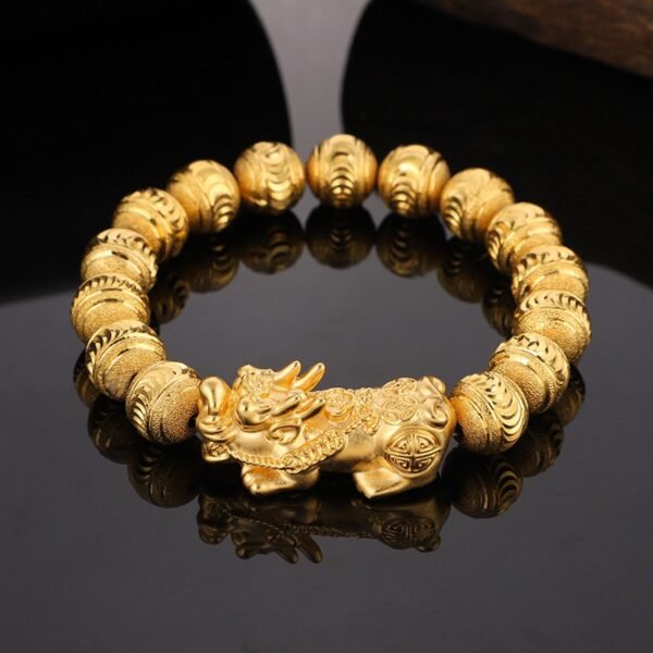 Gold Feng Shui Dragon Head Mythic bracelet