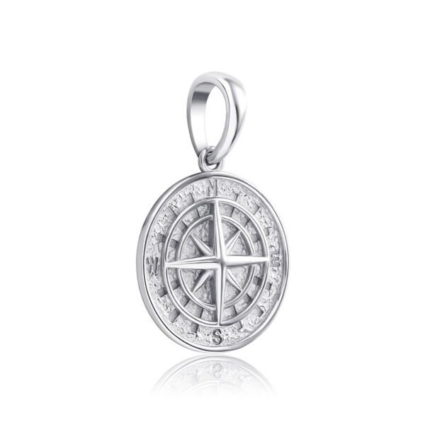 925 Sterling Silver Nautical Compass Necklace - Image 4
