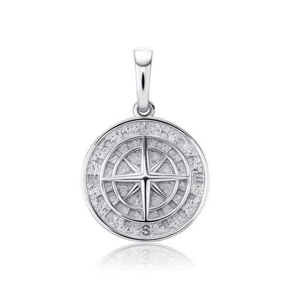925 Sterling Silver Nautical Compass Necklace