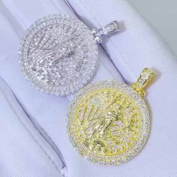 925 Sterling Silver VVS Diamond Moissanite Liberty Symbol Pendant