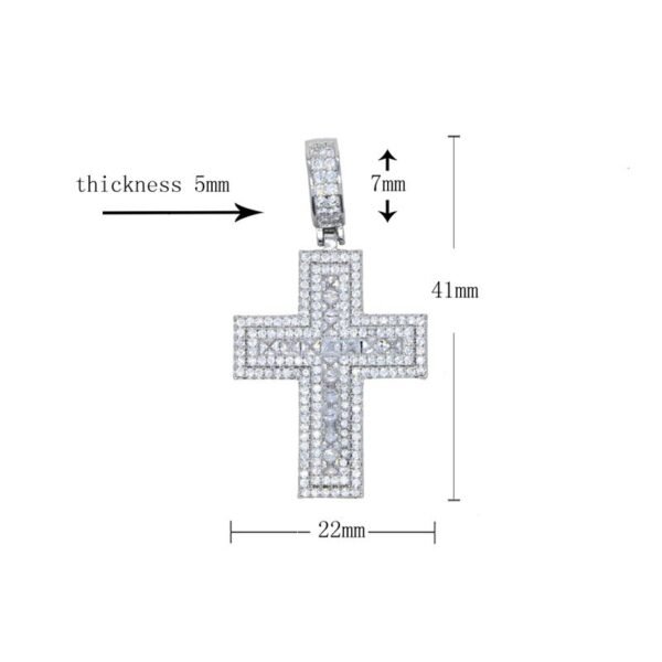 Iced Out Wide Cross Necklace - Image 3