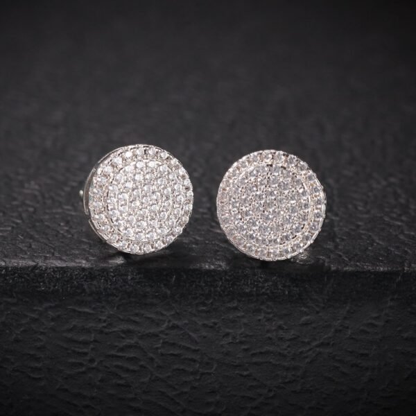 Iced Out Round 925 Sterling Earring
