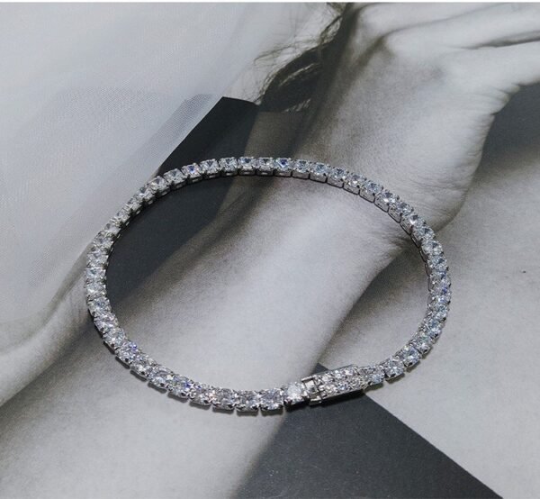 925 Sterling Silver Tennis Diamond Bracelet