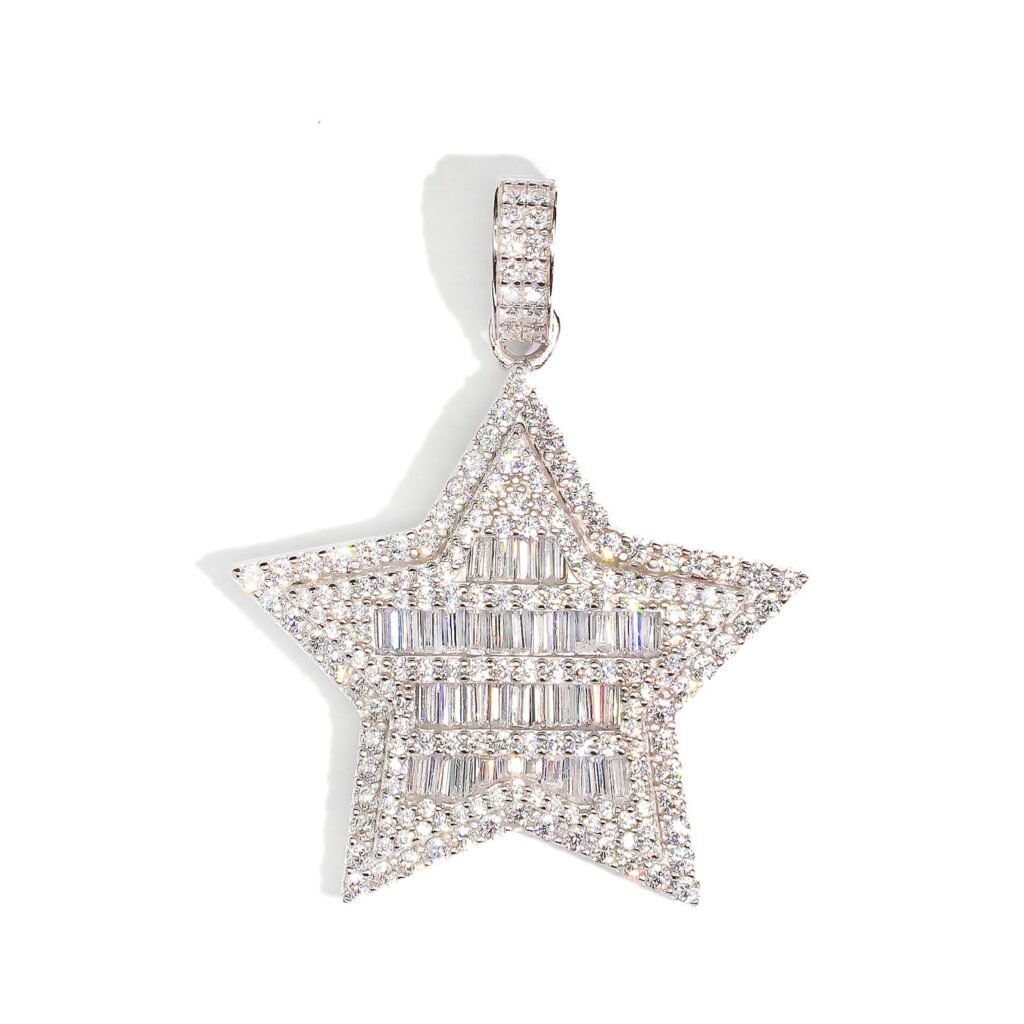 Iced Out Baguette Star Pendant - Image 3