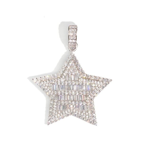 Iced Out Baguette Star Pendant - Image 3