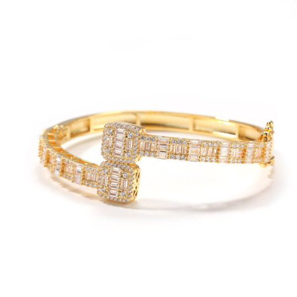 Iced Out Gold Baguette Bangle