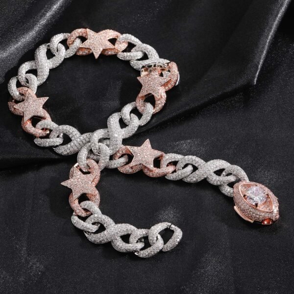 Two-tone Star Eye Buckle Cuban chain - Image 3