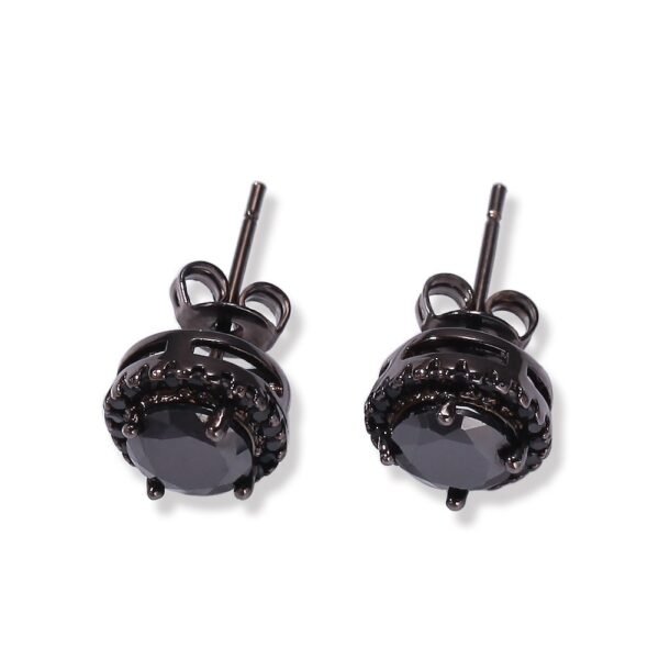 Simple Black Stone Earring for Guys
