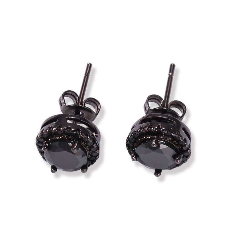 Simple Black Stone Earring for Guys