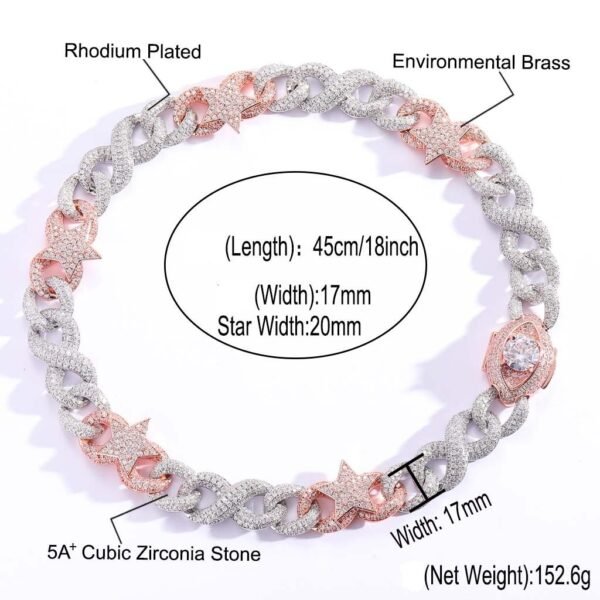 Two-tone Star Eye Buckle Cuban chain - Image 8
