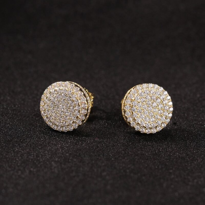 Iced Out Round 925 Sterling Earring - Image 3