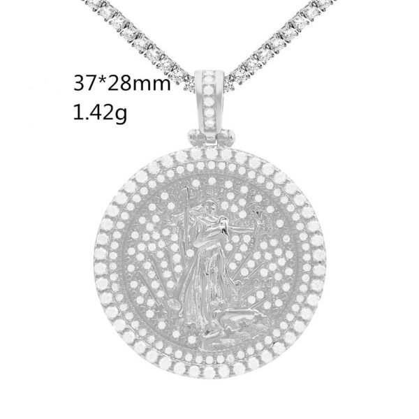 925 Sterling Silver VVS Diamond Moissanite Liberty Symbol Pendant - Image 2