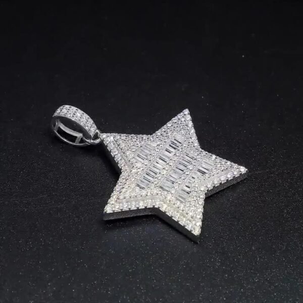 Iced Out Baguette Star Pendant - Image 8