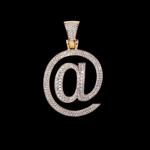 Gold Iced Out "@" Chain - Image 5