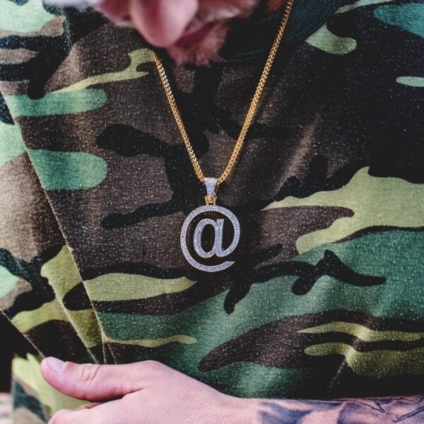 Gold Iced Out "@" Chain