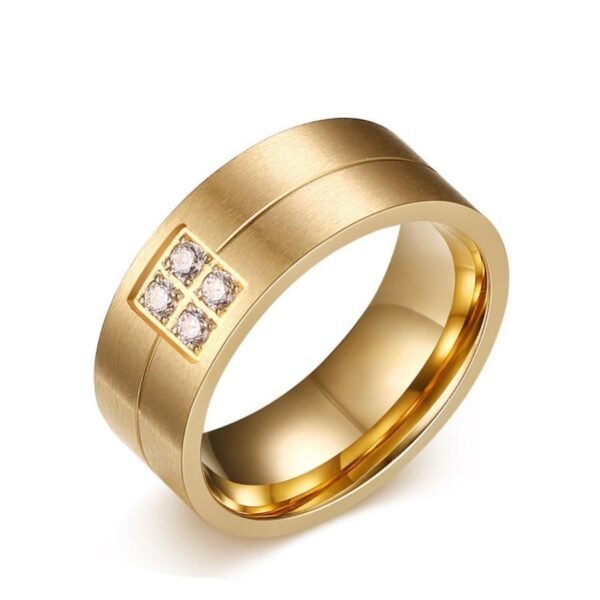 Gold Quad Diamond Men’s Wedding Band