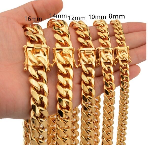 Gold 14mm Miami Cuban Link Necklace NC-023 (30 Inches) - Image 2