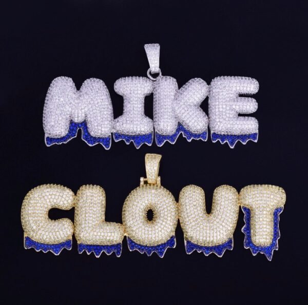 Blue Dripping Bubble Letter Customized Name - Image 4