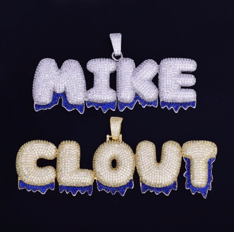 Blue Dripping Bubble Letter Customized Name - Image 4