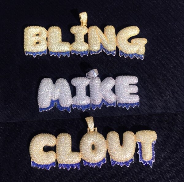 Blue Dripping Bubble Letter Customized Name