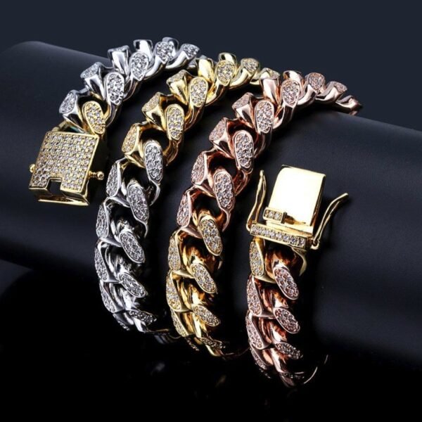 Iced Out Trio tone Miami Cuban Link Chain - Image 8