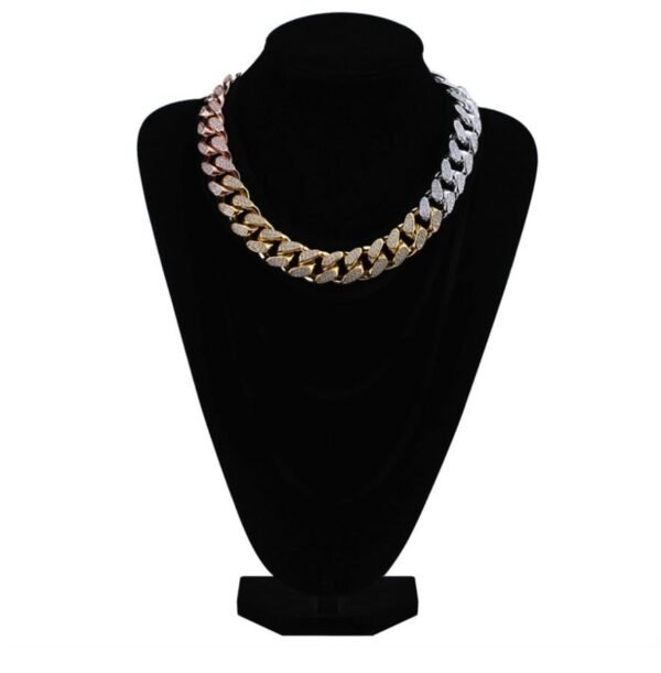 Iced Out Trio tone Miami Cuban Link Chain - Image 11