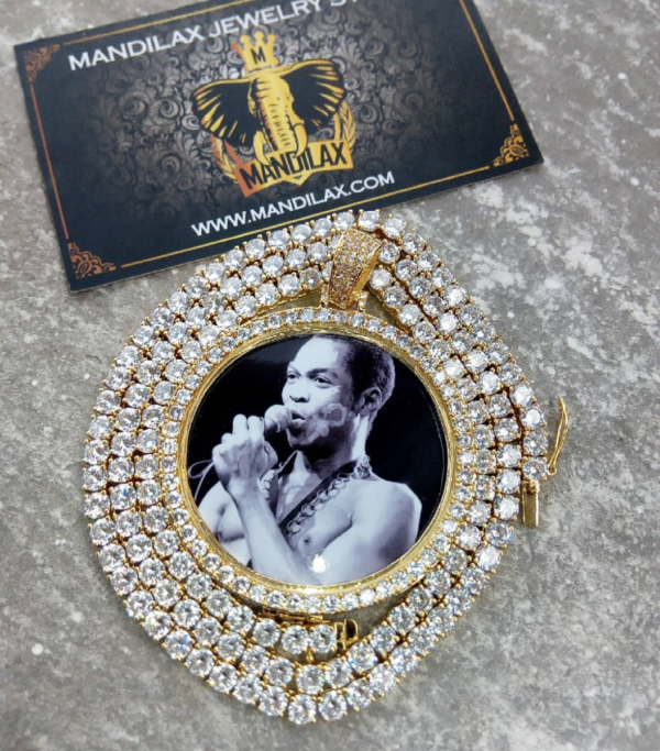 Customize YOUR PHOTO Iced Medallion Pendant with Chain - Image 2