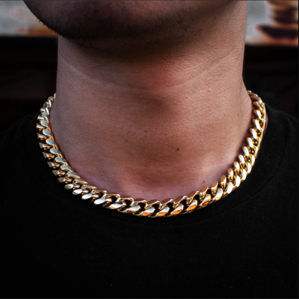 Gold Cuban Link Choker Chain | Real Gold Plating - Image 2
