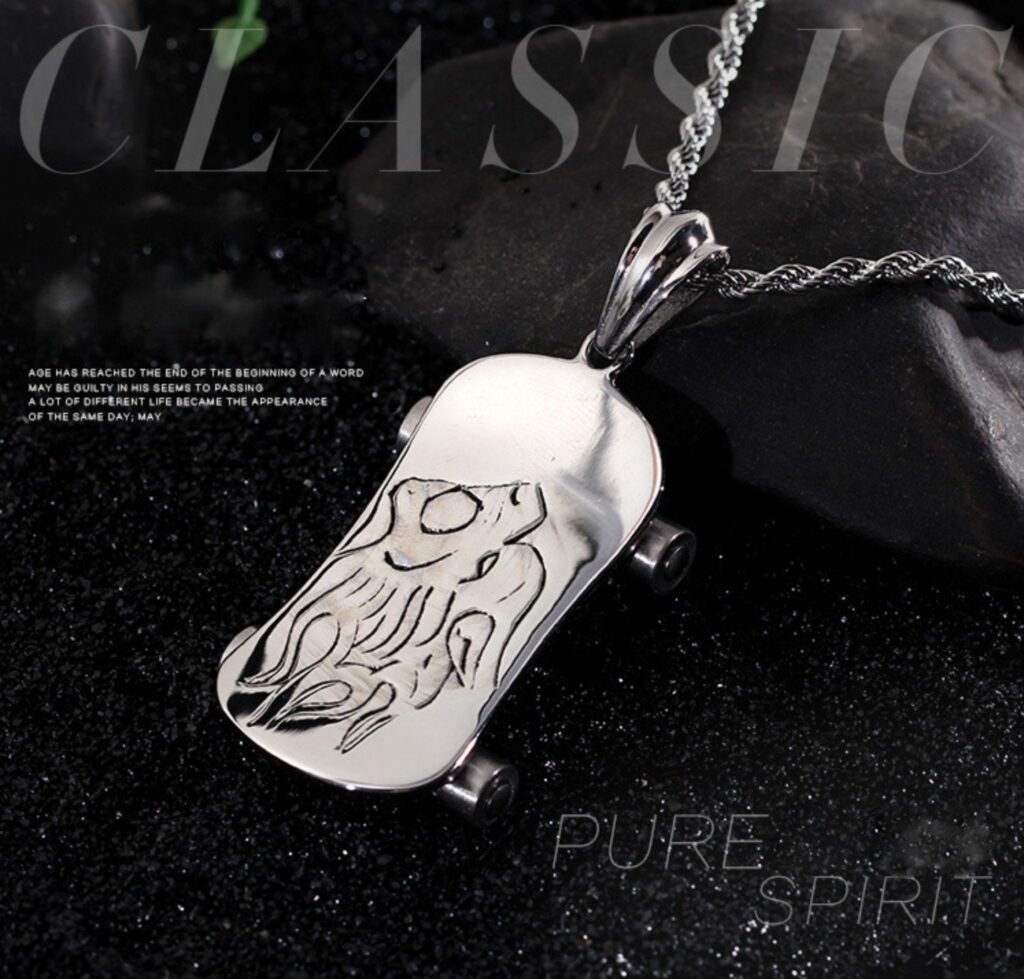 Gothic Silver Skaters Skateboard Chain - Image 6