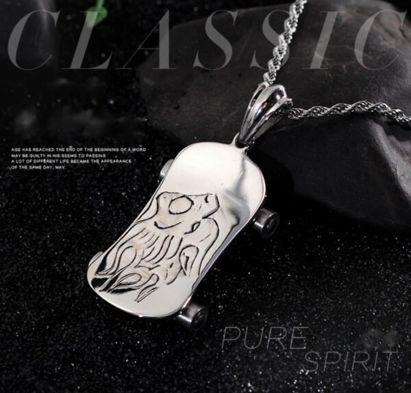 Gothic Silver Skaters Skateboard Chain - Image 6